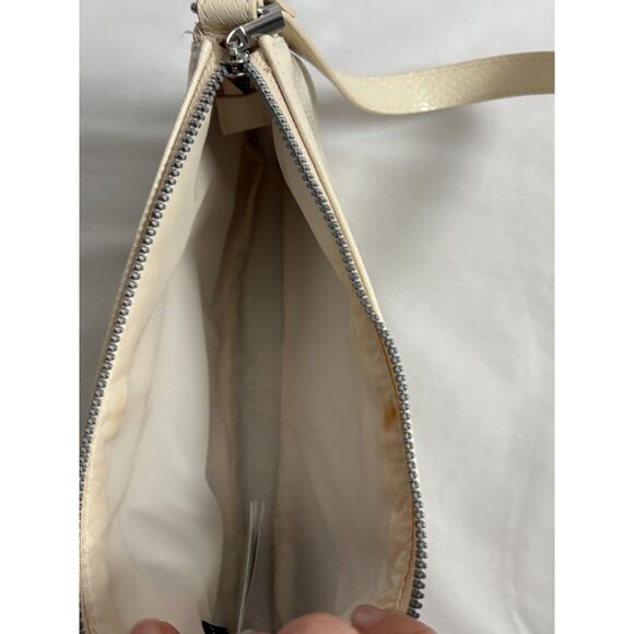 Divided Cream Croc Embossed Faux Leather Shoulder Bag Mini Small Classic Cute - Picture 5 of 6